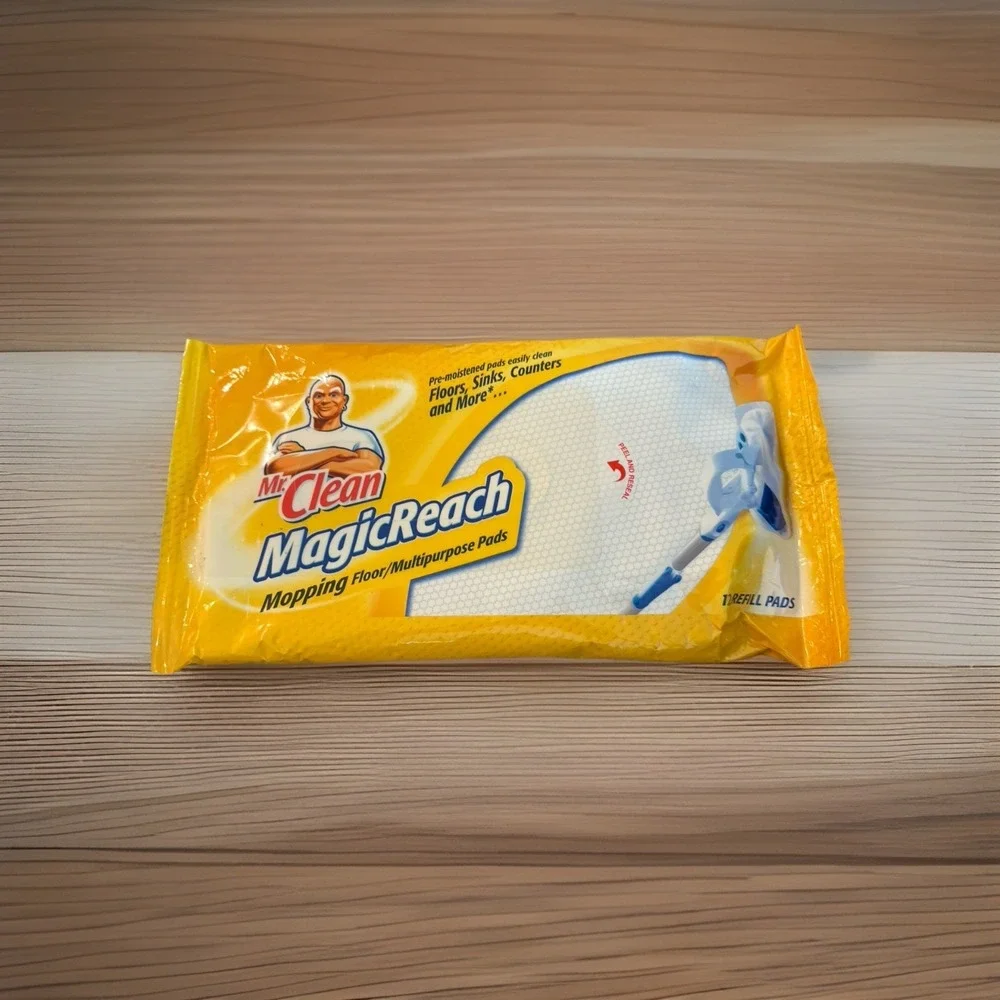 New Mr. Clean MagicReach Mopping Floor Multipurpose 12 Refill Pads Disco Sealed